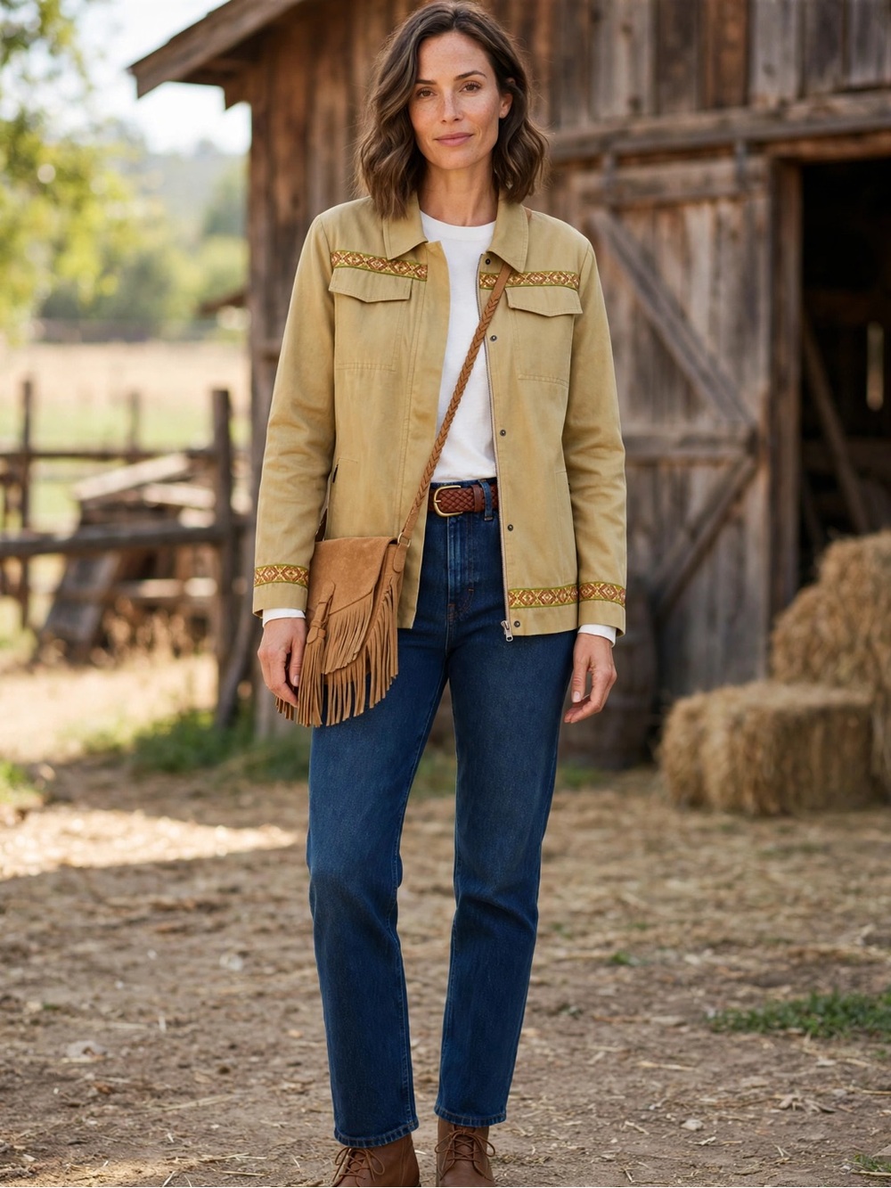 SUNDANCE Tan Cotton Safari Utility Jacket, Vintage